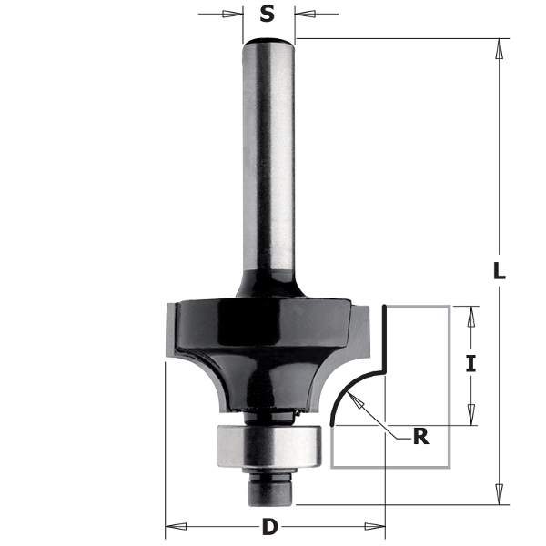 Κοπτικό Ρούτερ Στρογγυλέματος (D25.4mm-R6.3mm-S8mm) CMT