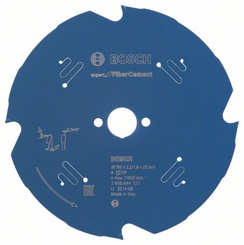 Δίσκος 160mm/20mm για βυθιζόμενα δισκοπρίονα και δισκοπρίονα χεριού Expert for Fiber Cement BOSCH