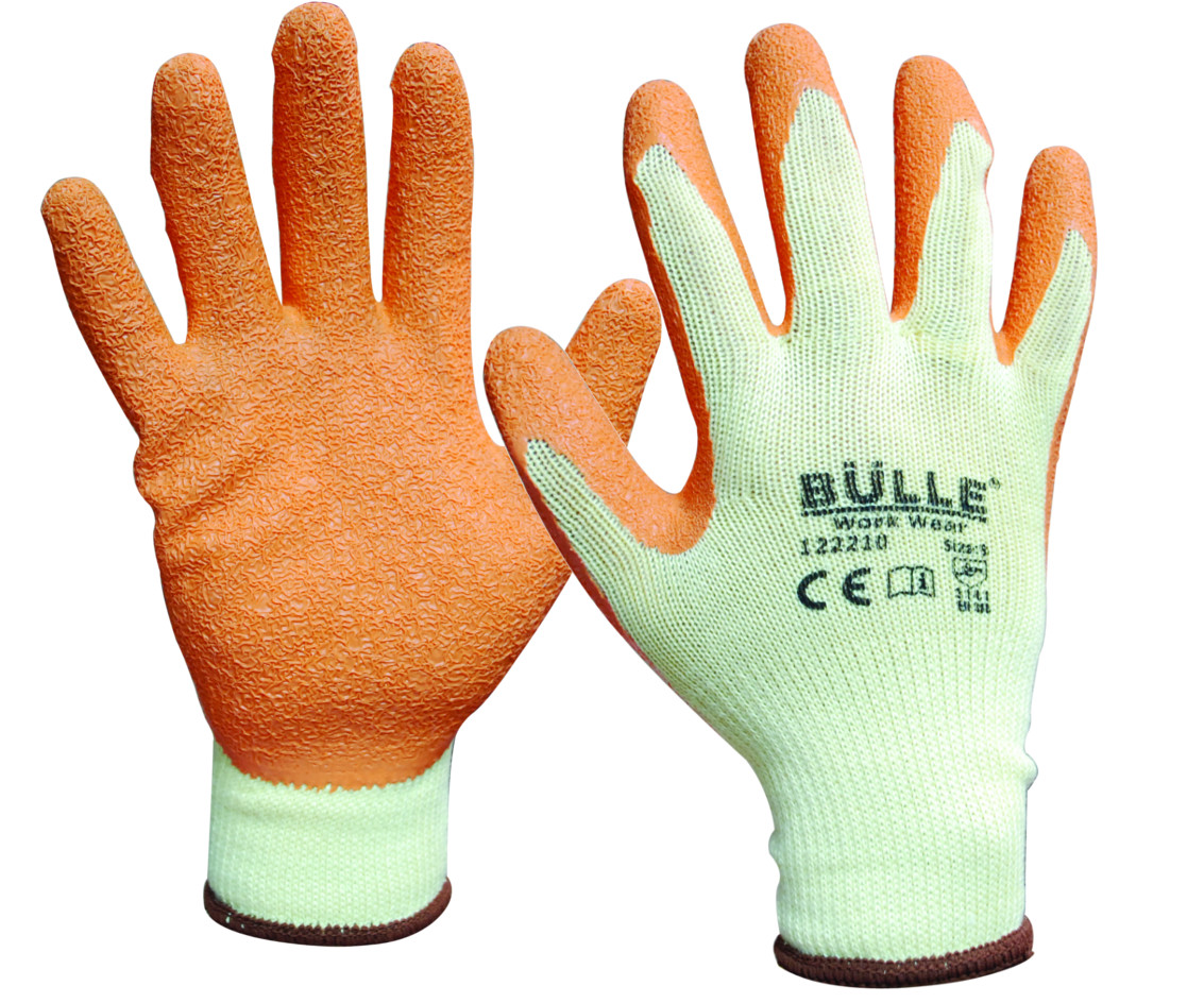 Γάντια Εργασίας T/C Βαμβάκι Λάτεξ Πορτοκαλί BULLE