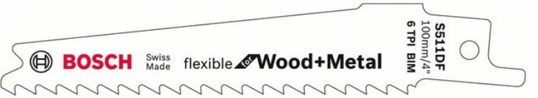 BOSCH S511DF Σπαθόλαμα Flexible for Wood and Metal 100mm -2 τμχ. BOSCH S511DF Σπαθόλαμα Flexible for Wood and Metal 100mm -2 τμχ.