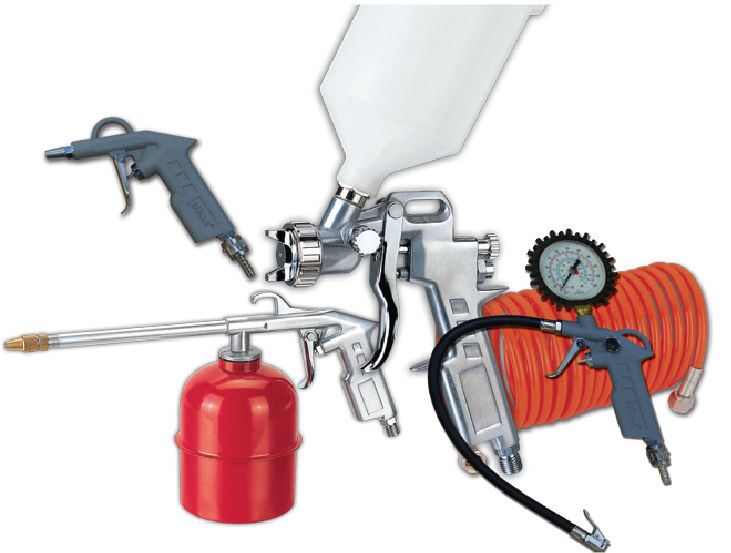 BULLE BLK-8IS Σετ πιστολιών (8 τεμ.) με πιστόλι βαφής κάτω δοχείο  