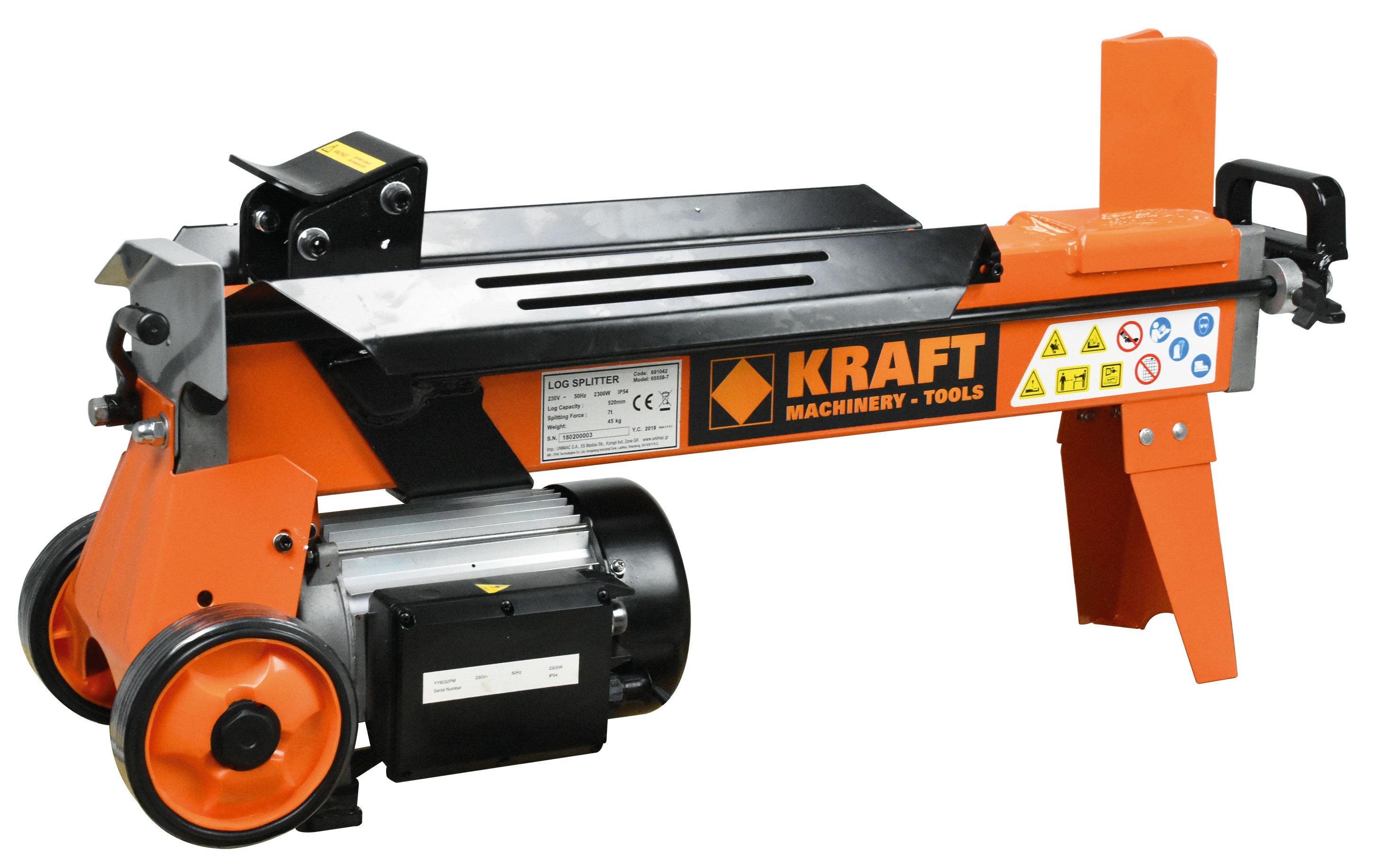KRAFT Σχιστικό ξύλου, Ηλεκτρικό 2300W, 7 τόνων 