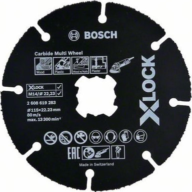 Δίσκος κοπής Ξύλου 115mm X-LOCK Carbide Multi Wheel BOSCH