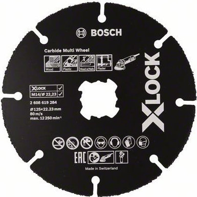 Δίσκος κοπής Ξύλου 125mm X-LOCK Carbide Multi Wheel BOSCH