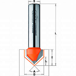 Kοπτικό Ρούτερ V-GROOVING (90°) (D16mm-I12.7mm-S8mm) CMT
