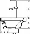 Φρέζα Διαμόρφωσης Ακμών 6mm (R1-4mm D1-28,6mm B-8 mm L-12,4 mm G-54 mm) BOSCH