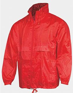 FAGEO Μπουφάν Κόκκινο, Αντιανεμικό & αδιάβροχο με κουκούλα σε θήκη στο γιακά σειρά 519