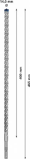 Κρουστικό τρυπάνι (14.0Χ465mm) EXPERT SDS-PLUS-7X BOSCH