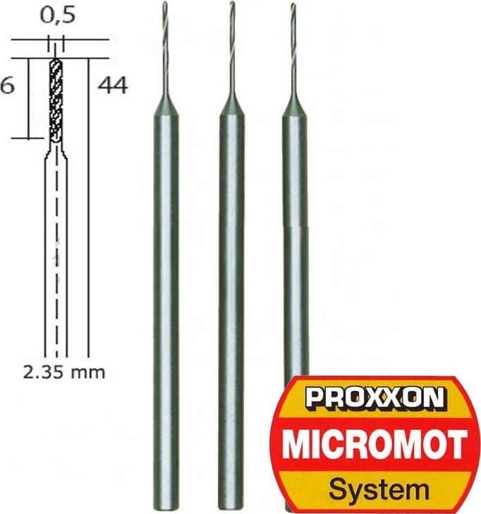 Tρυπάνι 0.5mm HSS (3TEM.) PROXXON