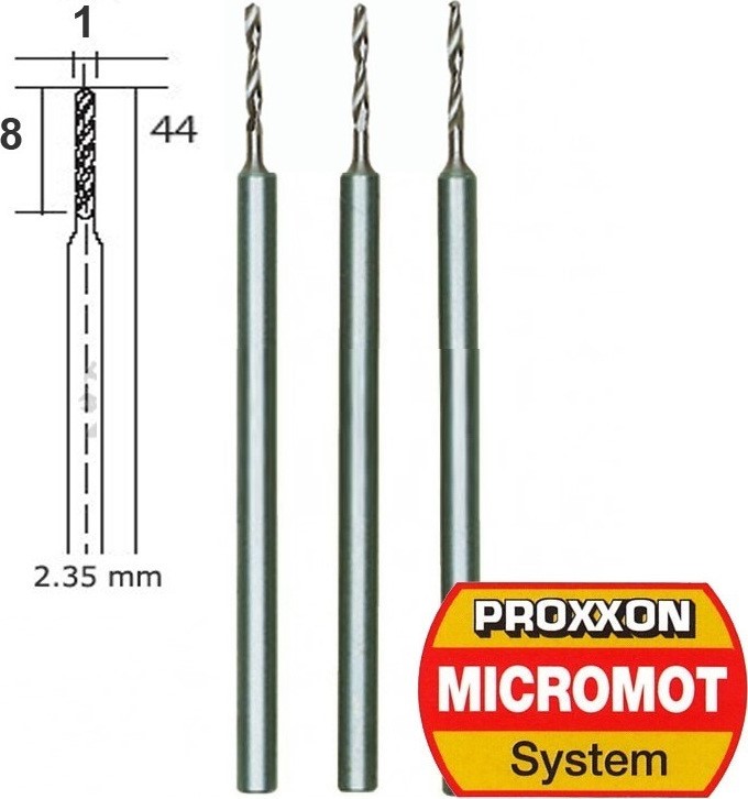 Tρυπάνι 1.0mm HSS (3TEM.) PROXXON