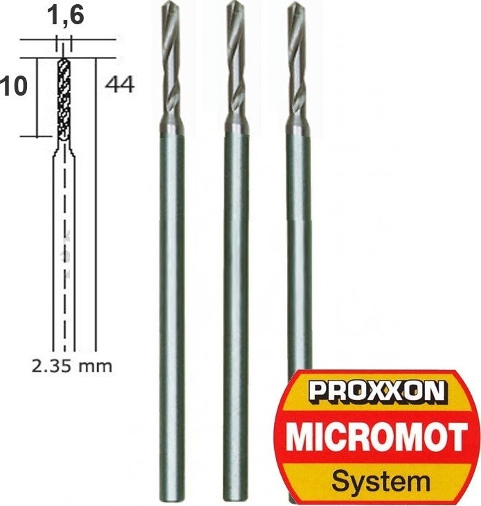 Tρυπάνι 1.6mm HSS (3TEM.) PROXXON