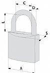 CISA Locking Line Λουκέτο Θαλάσσης, Ανοξείδωτο(INOX) Αγκιστρο με 2 κλειδιά