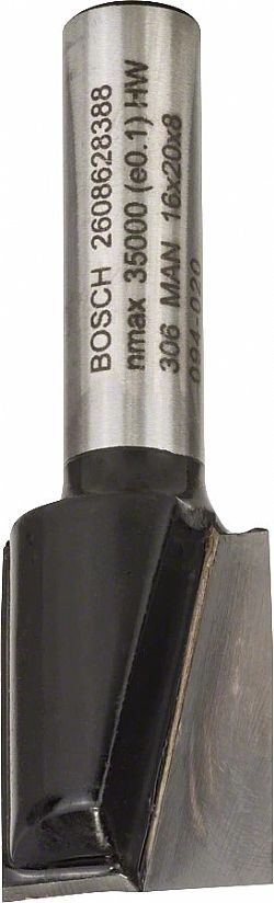 Κοπτικό Ρούτερ Φρέζα Αυλακώσεων Δίκοπη 8mm (D)16.0mm/(L)-19.6mm Σκληρομέταλλο BOSCH