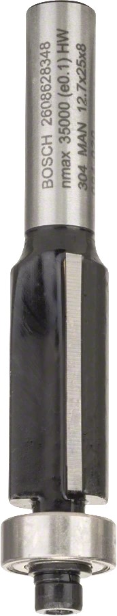 Κοπτικό Ρούτερ Φρέζα Κουρέματος με Ρουλεμάν (D)12,7mm (L)25,4mm Δίκοπη Σκληρομέταλλο BOSCH