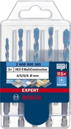 Σετ Tρυπανιών EXPERT HEX-9 MultiConstruction 4/5/6/6/8 mm 5τεμ. BOSCH