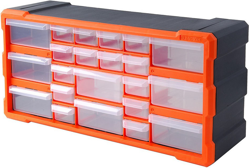Κουτί Αποθήκευσης Πλαστικό με 22 Πλαστικά Συρτάρια Διάφανα TACTIX