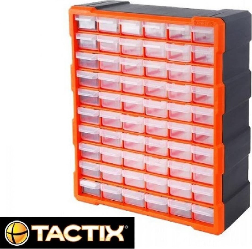 Κουτί Αποθήκευσης Πλαστικό με 60 Πλαστικά Συρτάρια Διάφανα TACTIX