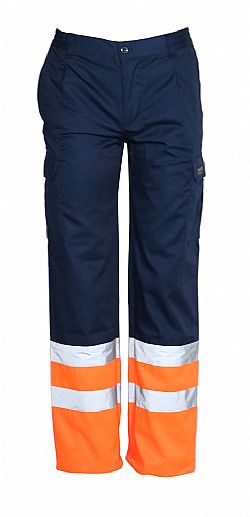 FAGEO Παντελόνι εργασίας, Navy Blue/Πορτοκαλί, με μπατζάκι υψηλής ευκρίνειας σειρά 621