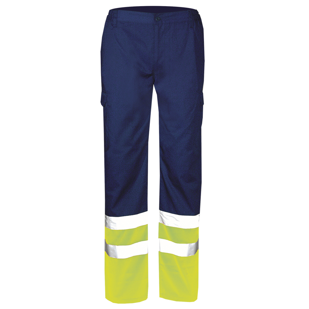 FAGEO Παντελόνι εργασίας, Navy Blue/Κίτρινο, με μπατζάκι υψηλής ευκρίνειας σειρά 621