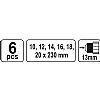 Σέτ Τρυπάνια Οφιοειδή 6τεμ 10-20mm-230ΜΜ σε Κασετίνα YATO