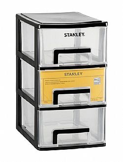 Συρταροθήκη πλαστική με 3 βαθιά συρτάρια 24X17X30cm STST40711-1 STANLEY