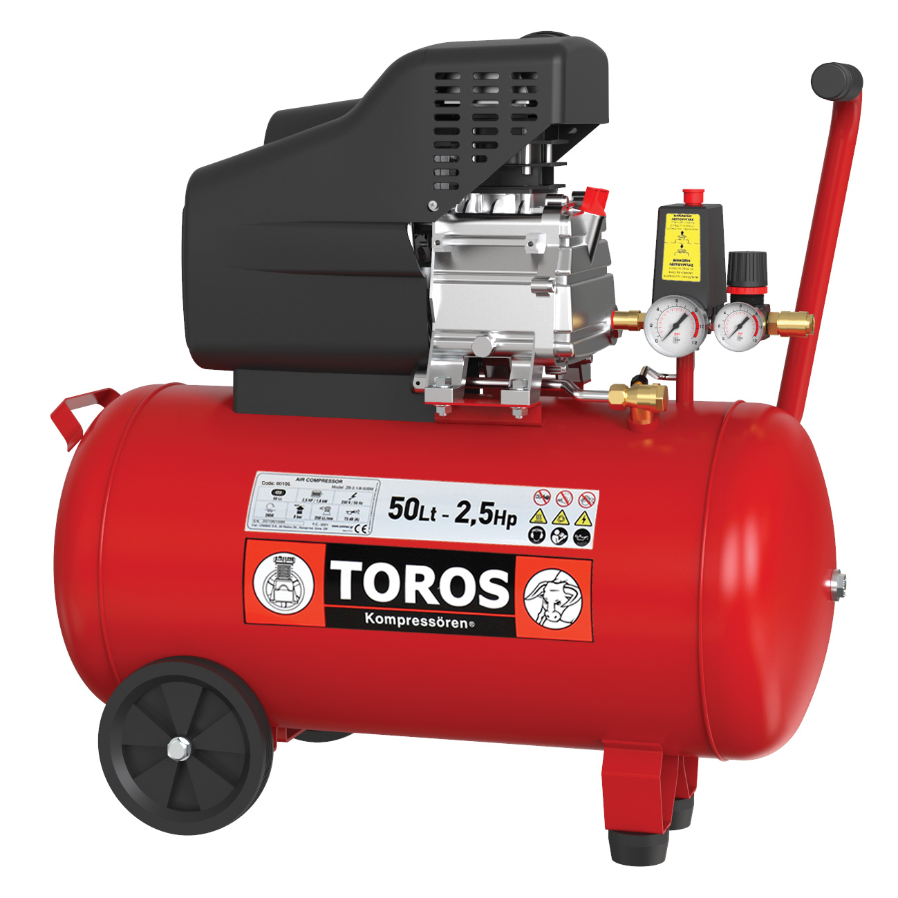 Αεροσυμπιεστής Monoblock 50lt 2.5 HP TOROS