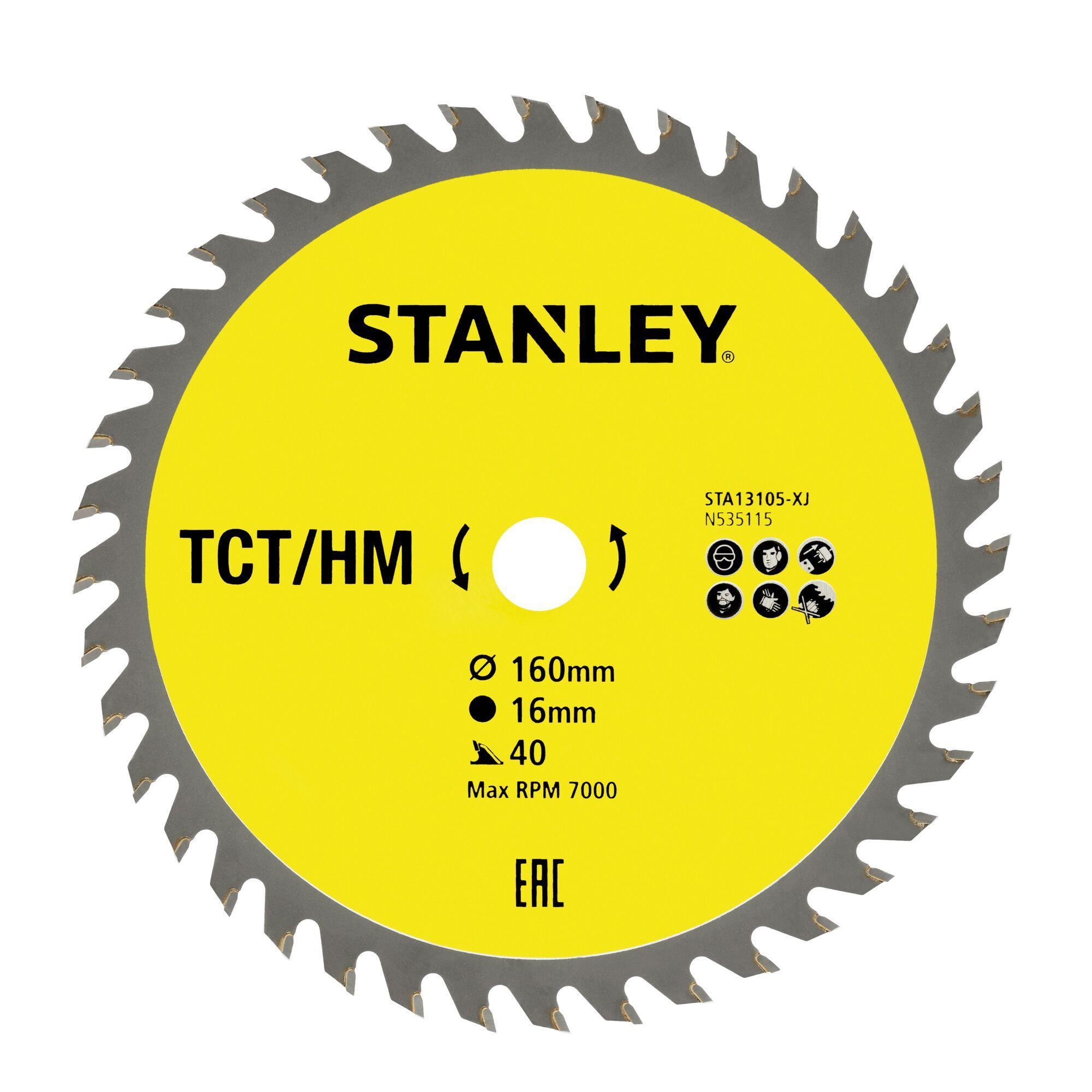 Δίσκος Ξύλου Διαμαντέ 160mm Χ 16mm X 40Δ STANLEY