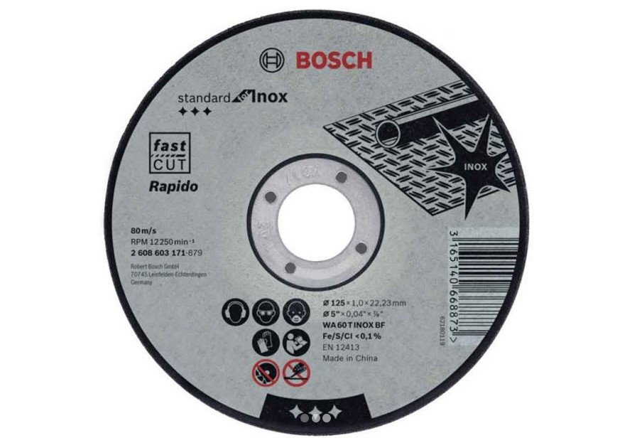 BOSCH PRO Stainless Steel and Metal Cutting Disc 125 x 1 x 22.23mm