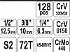 YATO 128PCS YT-38872 Σέτ καρυδάκια 1/4''-3/8''-1/2''