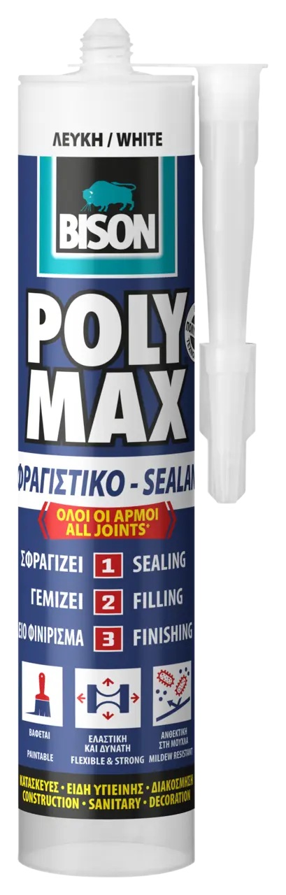 BISON Poly Max Σφραγιστική Σιλικόνη All in One Φύσιγγα 280ml, Λευκό