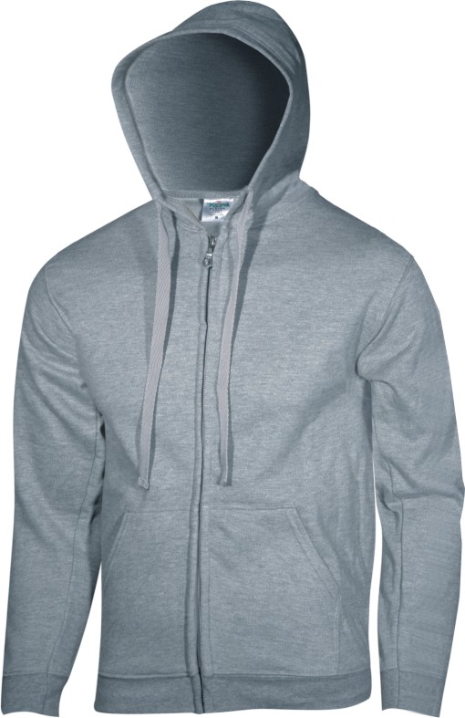 KPrime Φούτερ ζακέτα, κουκούλα,φερμουάρ πλαϊνες και μπροστινή τσέπη, Ανοιχτό Γκρι σειρά SWZ 280C