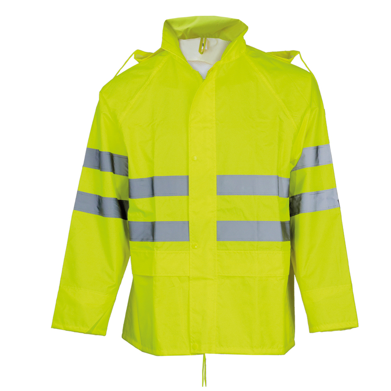 FAGEO Αδιάβροχο σακάκι  υψηλής ευκρίνειας με ανακλαστικές ταινίες, Kίτρινο Φωσφοριζέ σειρά 003RT