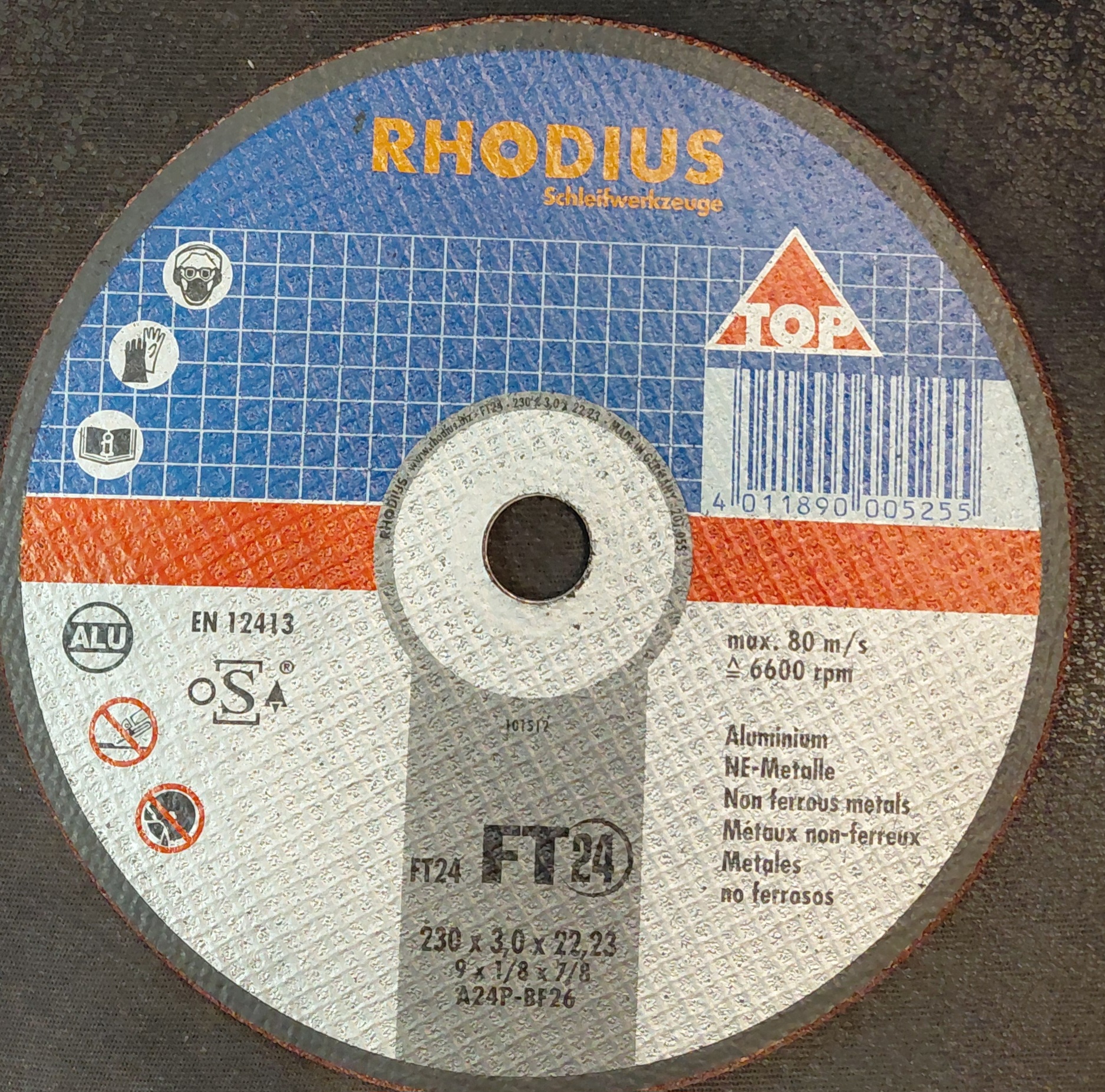 RHODIUS FT24A TOP 230mm Δίσκος κοπής Αλουμινίου 230 Χ 3 Χ 22,2 RHODIUS FT24A TOP 230mm Δίσκος κοπής Αλουμινίου 230 Χ 3 Χ 22,2