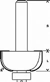 Κοπτικό Ρούτερ Φρέζα Κοιλωμάτων με Ρουλεμάν οδηγό Δίκοπη 8mm (D)20,7mm (R)4mm Σκληρομέταλλο BOSCH