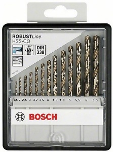 Σετ τρυπανιών μετάλλου (1.5-6.5mm) HSS-Co Robust Line 13τεμ. BOSCH