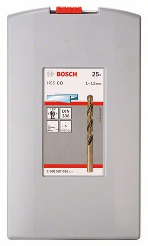 Σέτ Τρυπάνια Κοβαλτίου 25τεμ.HSS-Co 1-13mm DIN338 BOSCH